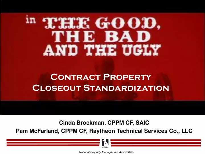contract property closeout standardization
