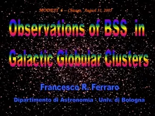 Observations of BSS  in