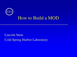 How to Build a MOD