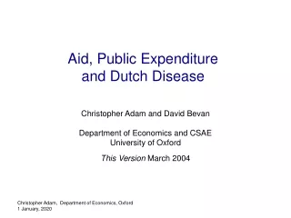 Aid, Public Expenditure and Dutch Disease