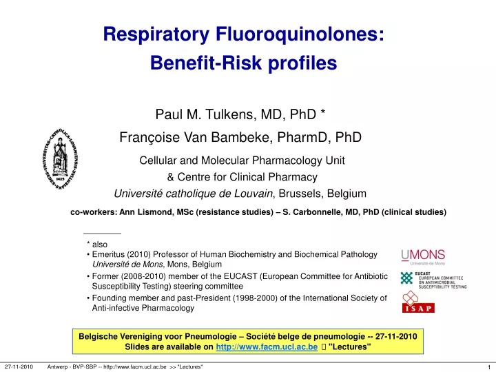 respiratory fluoroquinolones benefit risk profiles