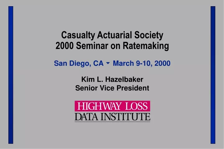 casualty actuarial society 2000 seminar