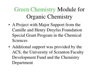 Green Chemistry  Module for Organic Chemistry