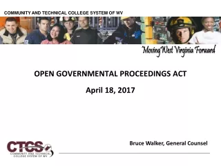 OPEN GOVERNMENTAL PROCEEDINGS ACT April 18, 2017