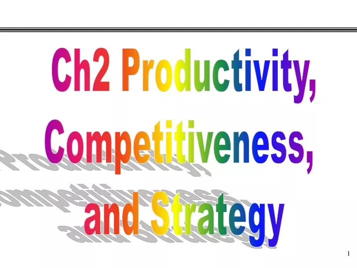 ch2 productivity competitiveness and strategy