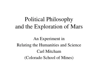 Political Philosophy and the Exploration of Mars