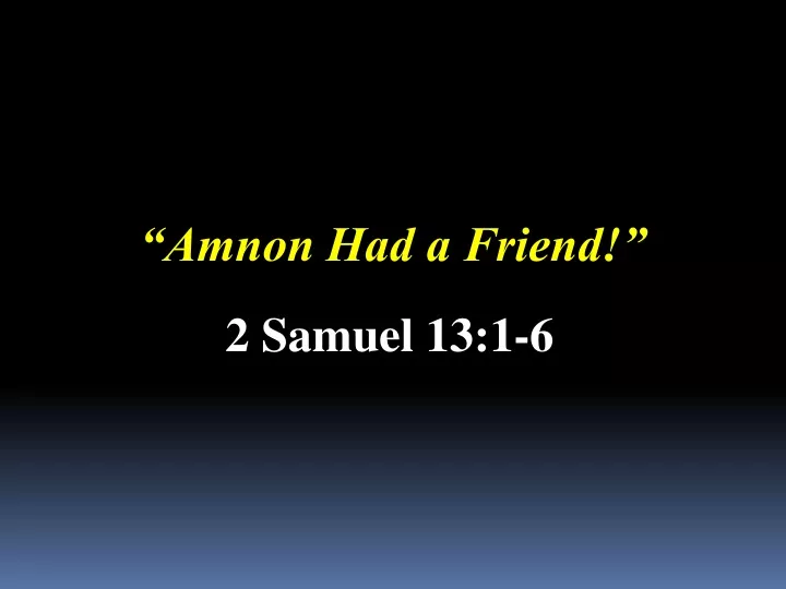 amnon had a friend