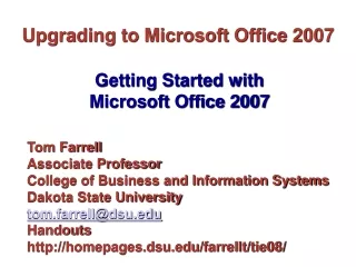 Upgrading to Microsoft Office 2007