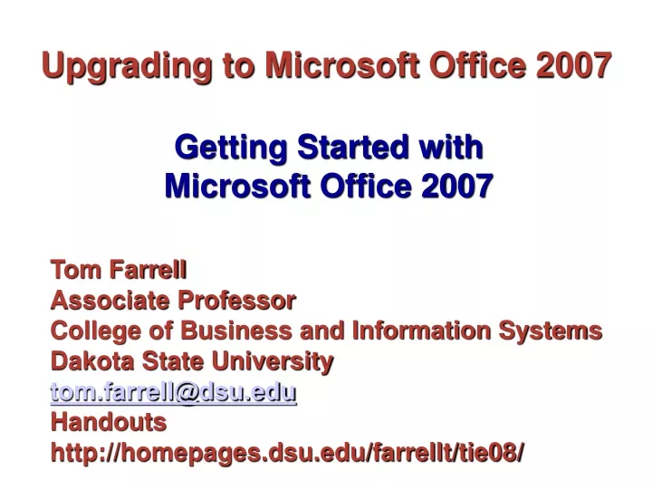 upgrading to microsoft office 2007