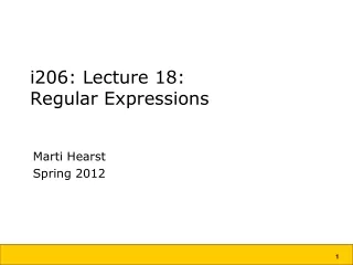 i206: Lecture 18: Regular Expressions