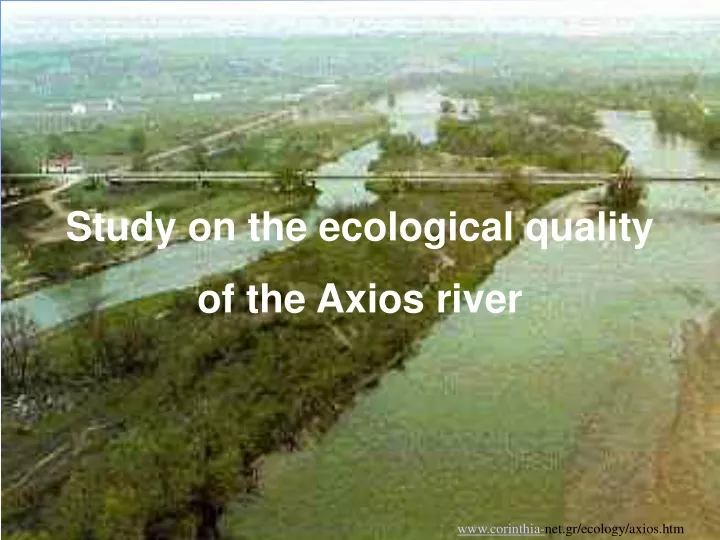 study on the ecological quality of the axios river
