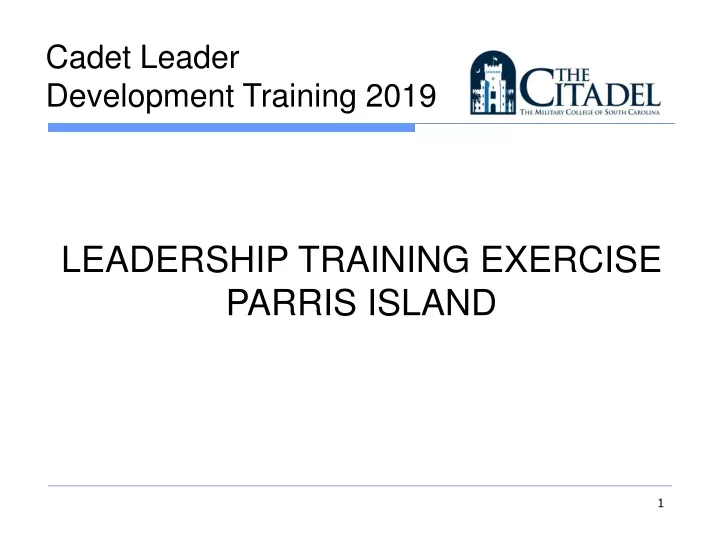 cadet leader development training 2019