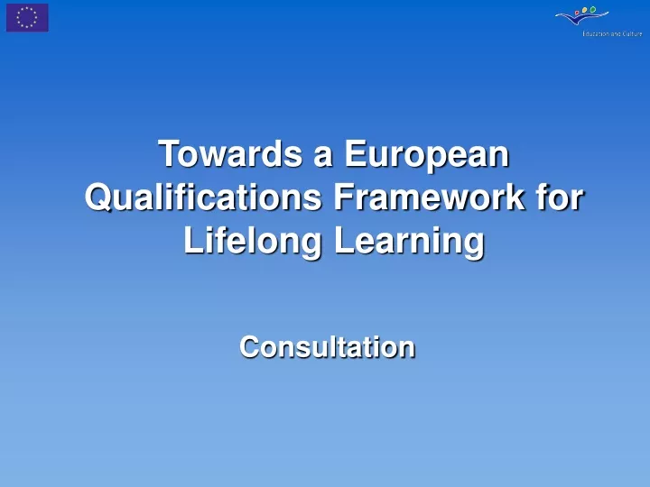 towards a european qualifications framework for lifelong learning