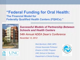 Successful Models of Partnership Between  Schools and Health Centers