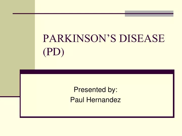 parkinson s disease pd