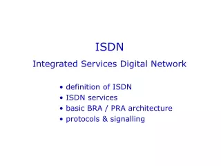 ISDN Integrated Services Digital Network