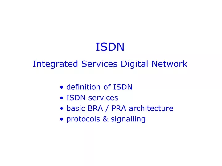 isdn integrated services digital network