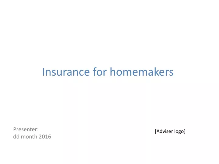 insurance for homemakers