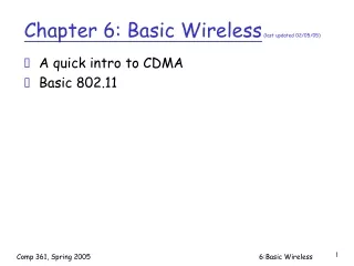 Chapter 6: Basic Wireless  (last updated 02/05/05)