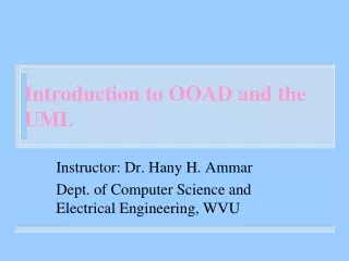 Introduction to OOAD and the UML