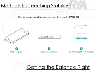 Methods for Teaching Stability