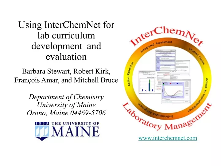 using interchemnet for lab curriculum development