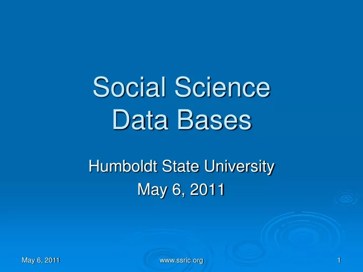 social science data bases