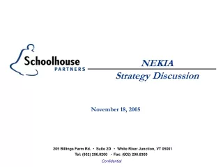 NEKIA Strategy Discussion