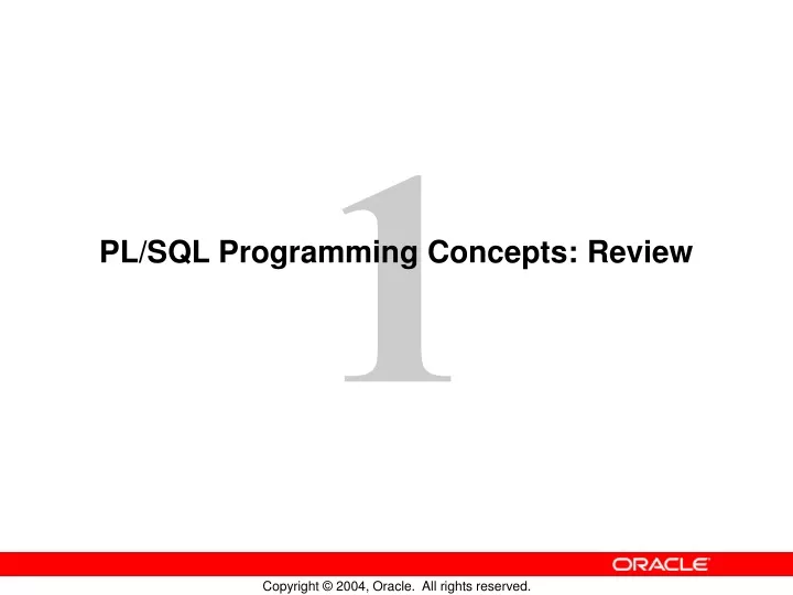 pl sql programming concepts review