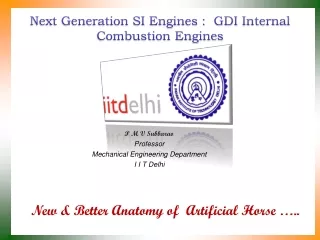 Next Generation SI Engines :  GDI Internal Combustion Engines