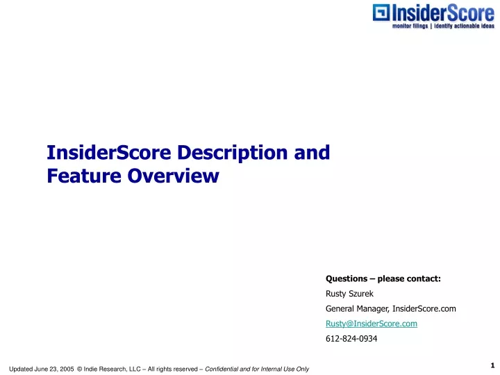 insiderscore description and feature overview