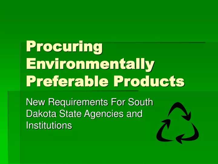 procuring environmentally preferable products