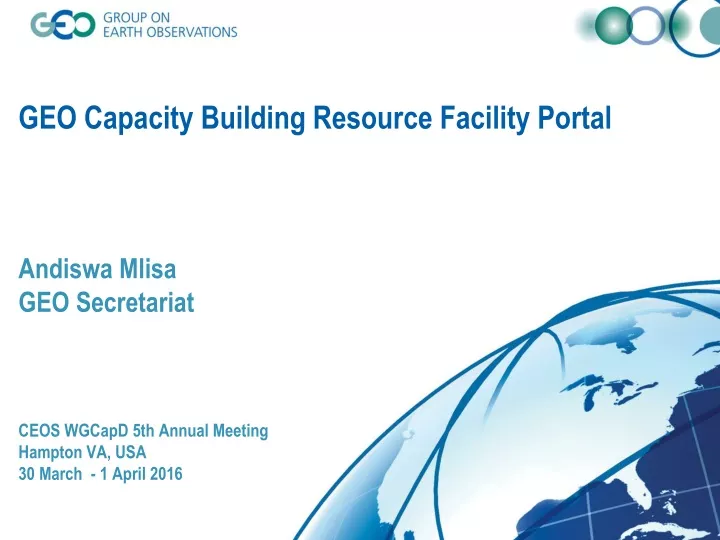 geo capacity building resource facility portal