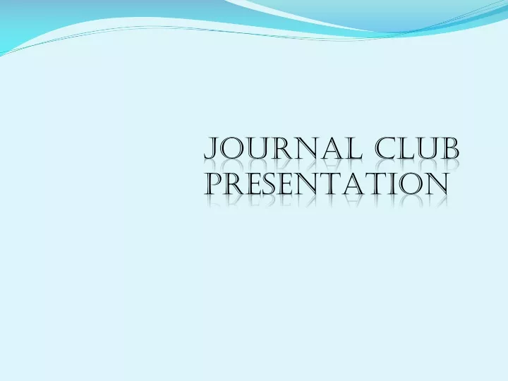 journal club presentation