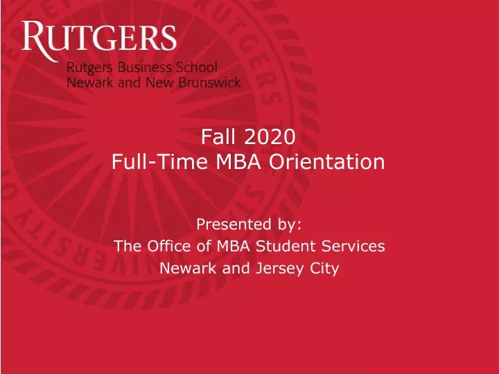 fall 2020 full time mba orientation