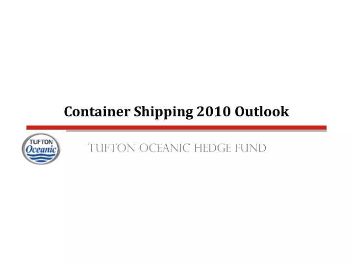 container shipping 2010 outlook