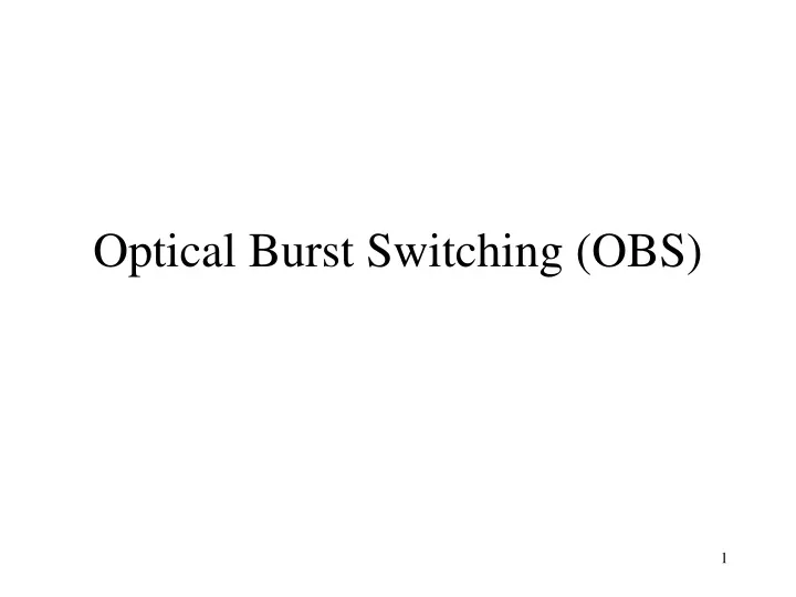 optical burst switching obs