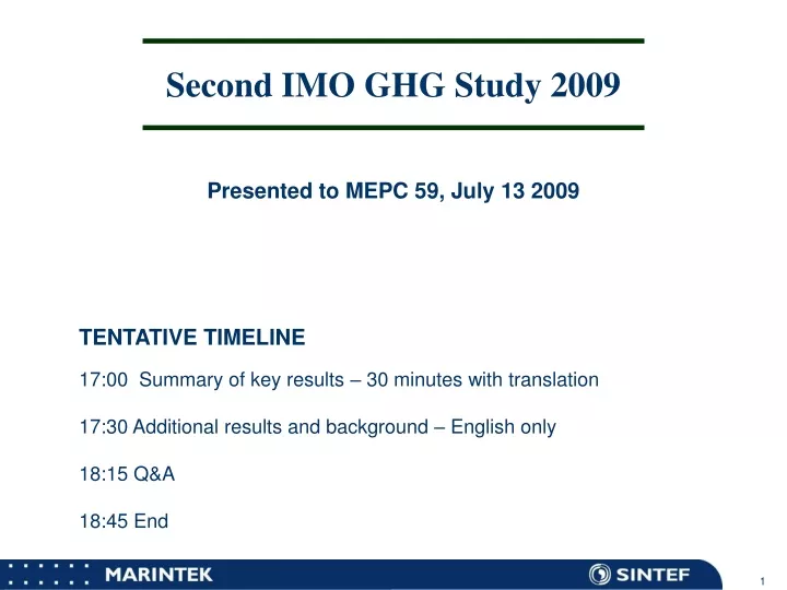 second imo ghg study 2009