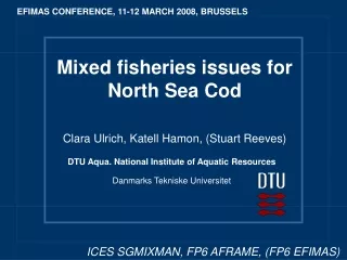 Mixed fisheries issues for North Sea Cod
