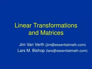 Linear Transformations and Matrices