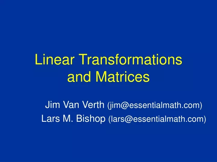 linear transformations and matrices