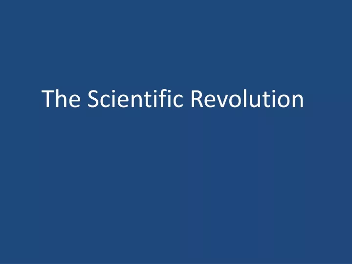 the scientific revolution