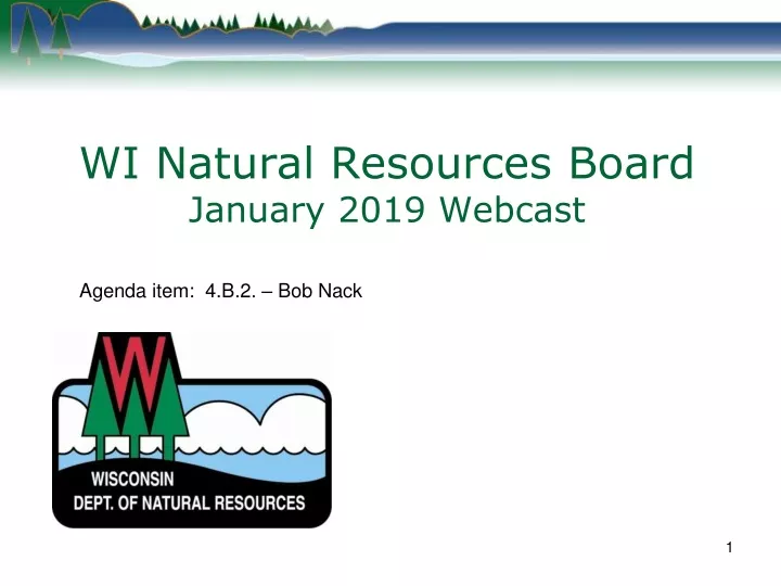 wi natural resources board january 2019 webcast