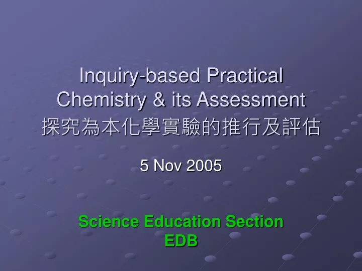 inquiry based practical chemistry its assessment