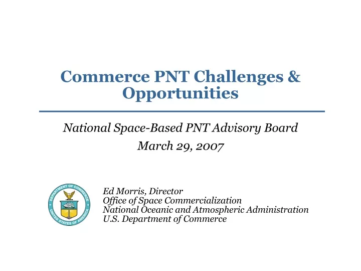 commerce pnt challenges opportunities