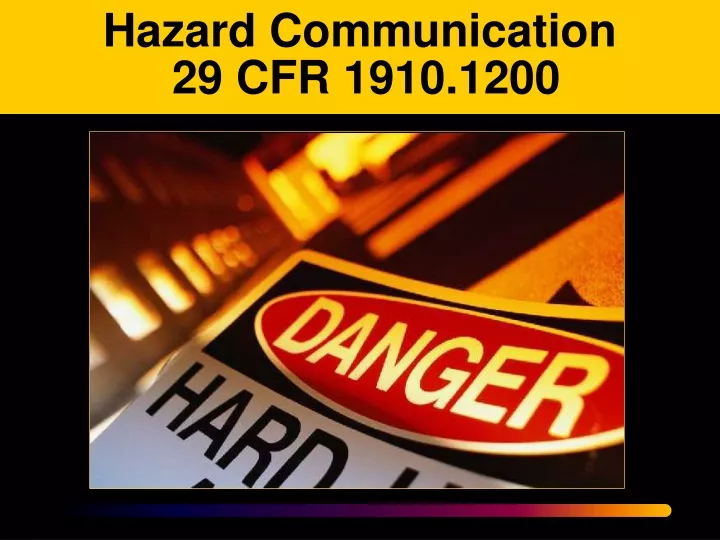 hazard communication 29 cfr 1910 1200