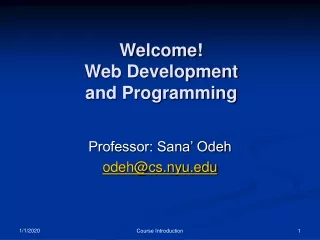 Welcome! Web Development and Programming