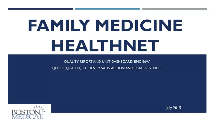 family medicine healthnet inpatient service