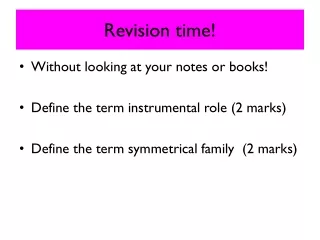 Revision time!