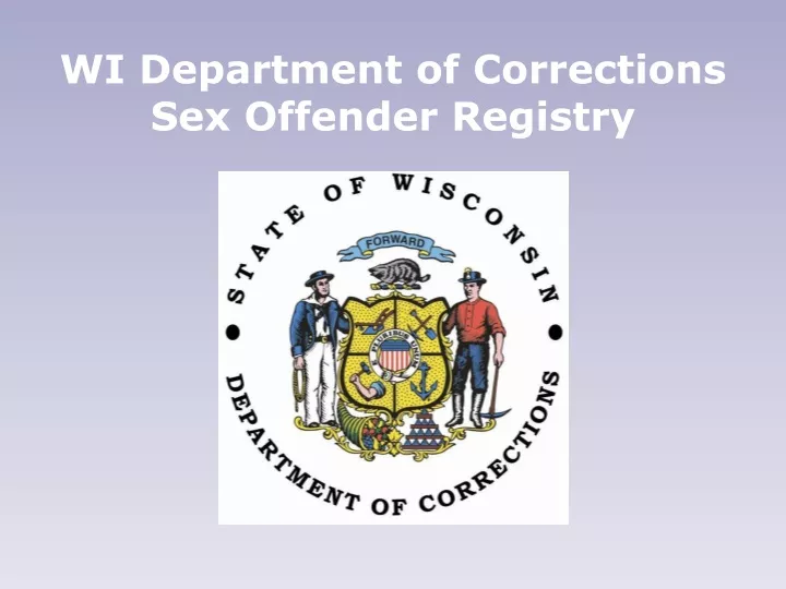 wi department of corrections sex offender registry